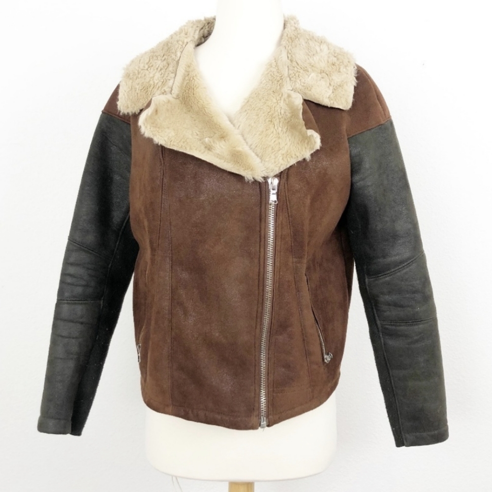 Oversized Sherpa Aviator Jacket LF River Island